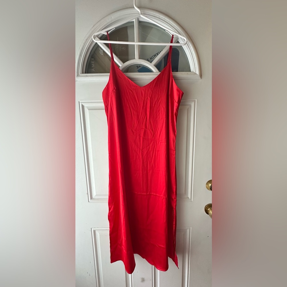 BNWT THE DROP Ana Midi Slip Red Dress